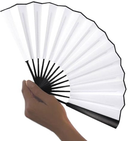 ccuzs Klappfächer,Stoff Chinesisch Vintage Fächer Für Damen - Retro Wasserdichter 25cm Fächer Für Kirche Tanz Dekoration