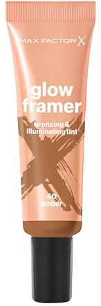 Max Factor Glow Framer, 40 Amber, Bronzing and Illuminating Tint, Blends contour and highlight, Soft Shimmers, Bronzing Pigments, Weightless, Easy to Blend Formula, 30ml