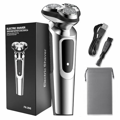 Electric Razor for Men, Upgraded Electric Shavers for Men, USB-C Rechargeable, Wet & Dry Shaver with Pop-up Trimmer and Travel Case