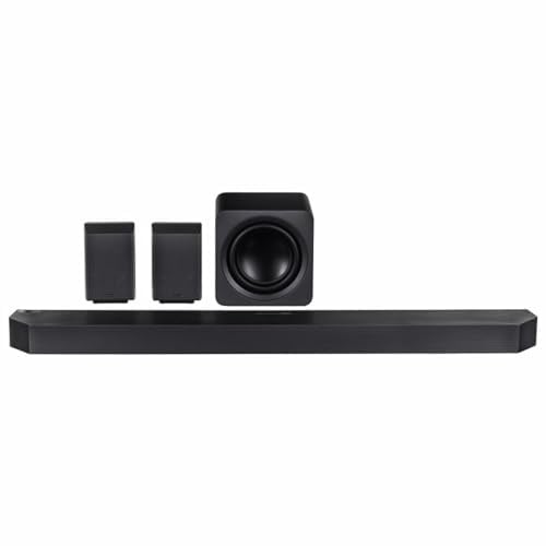 Samsung HW-Q990F Q-Series 11.1.4-Kanal-Soundbar für Fernseher, Kabelloser 8-Dual-Subwoofer, 4.0.2-Kanal-Rücklautsprecher, Kabelloses Dolby Atmos und DTS:X, SpaceFit Sound Pro, Q-Symphony
