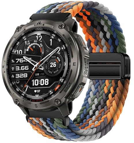 GIOPUEY Magnetic Strap Compatible with KOSPET Tank T4, Flexible Nylon Braided Strap Replacement [Unisex] - Colourful