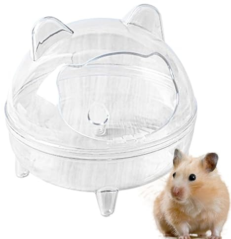Hamster Sand Bath Container - Small Animal Bath House Sand Container, Hamster Dust Containers Golden Bear Bathroom Anti-Spill, High Capacity Fully Transparent Field Of View For Syrian And Others
