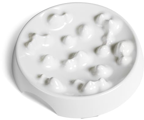CatGuru Cat Bowls, Whisker Friendly Food Bowl for Indoor Cats, Reliefs Whisker Fatigue, Wide Kitten Dish, Non Slip Pet Dishes, Shallow Pet Plates (Marshmallow, (Pack of 2))