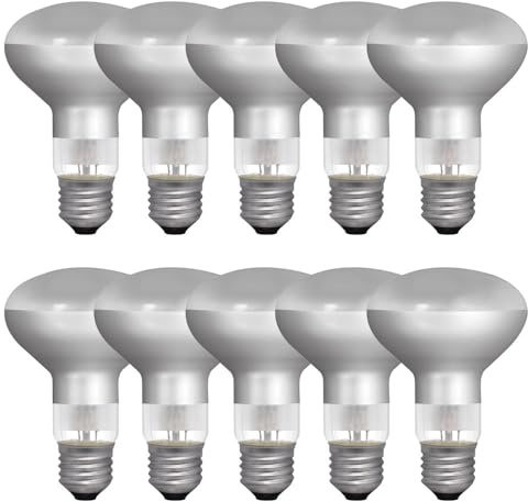 NCC-Licht 10x Reflektorlampe R80 Reflektor E27 42W Warmweiß 2800K Dimmbar | Reflektor aus Glas, stufenlos dimmbar, ideal für Akzent- und Spotbeleuchtung