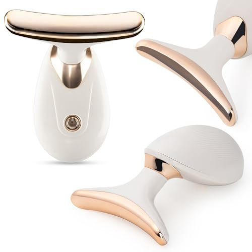 COIL Gesichtsmassagegerät, Kosmetikgerät, Vibrations Lifting, Hautstraffung, Anti-Aging, Elegantes Massagegerät, T-förmiger Kopf (Weiß)
