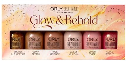 ORLY 6PIX Breathable GLOW & BEHOLD Nagellack – 6 Farben im Set, atmungsaktive Formel, vegan & 13-free, stärkt Nägel mit Arganöl, Vitamin B5 & C, kein Base & Top Coat nötig, langanhaltend, 6 x 18 ml