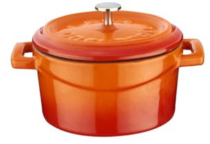 Lava Cookware LV Y TC 10 K2 Mini Casserole Ronde, diamètre 10 cm, Fonte, Orange