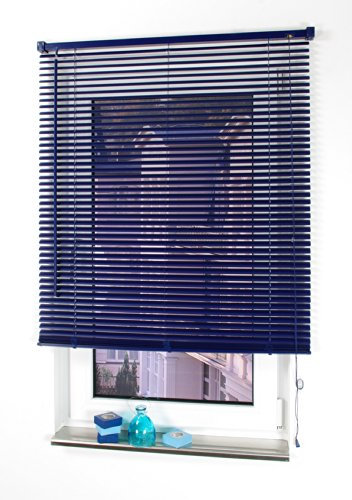 Liedeco Jalousie aus Kunststoff, 160 cm Länge, Kunststoff-Jalousie orientblau B 120 cm