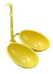 Eddingtons Double Egg Poacher - Perfect Poached Eggs In A Saucepan - Oval, Yellow, Metal, Non-Stick