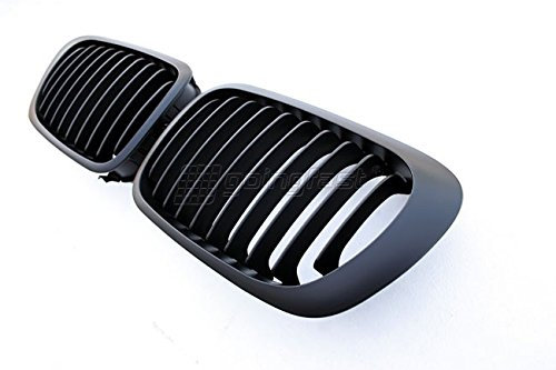 Kühler- Sport- Front- Rippen- Grill Schwarz Matt Eintragungsfrei Set Passend für BMW E46 Coupe+Cabrio Vor-Facelift 99-02