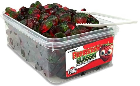 Capico Erdbeeren Classic Fruchtgummi (1000g) in Dose, Halal