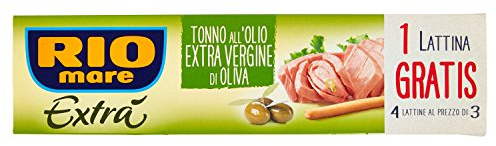 Rio Mare Tonno all'Olio Extravergine di Oliva, 3 + 1 Lattine da 80g