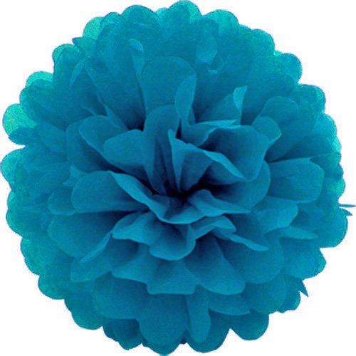 Creativery 1 Papier Pompon 25cm (dunkel türkis 340D) // Pompoms Bommel Papier Kugel Seidenpapier Pom Pom Deko Hängedeko Raumdeko Blumen, Farbauswahl:dunkel türkis 340D