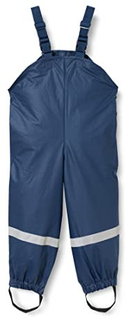 Playshoes Pantaloni fango, salopette antipioggia, fodera in tessuto, Pantaloni antipioggia antivento e impermeabili Unisex - Bambini e ragazzi, marino, 98