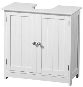 White Under Sink Gloss Bathroom Cabinet/Undersink Unit