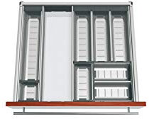 Blum ORGA-LINE Schalen-Set, Korpusbreite 600 mm, Nennlänge 450 mm, Edelstahl, Schubkastenset, Küchenzubehör, Länge: 450 mm, Breite: 600 mm, Dicke: 16-19 mm, staubgrau