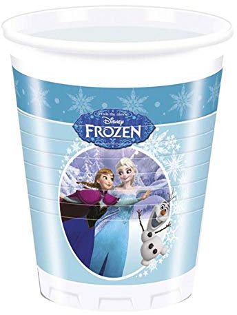 Disney 200 ml Frozen Kunststoff Tassen, 8 Stück in hellblau