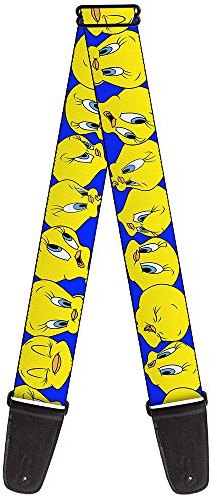 Buckle-Down GS-WLTTW016 Guitar Strap - Tweety Bird CLOSE-UP Expressions Royal Blue
