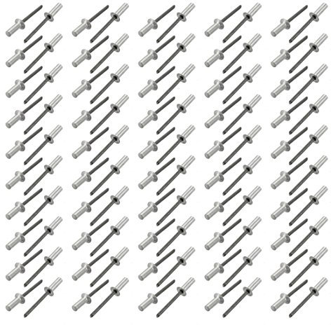 Sourcingmap Blindnieten, Aluminium, Senkkopf, geschlossenes Ende, 5 x 15 mm, 100 Stück