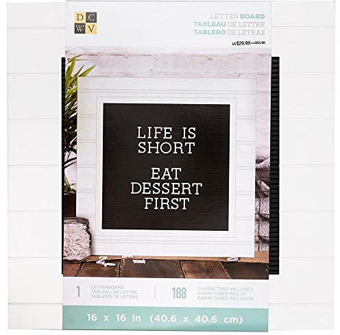 Tablero con 188 letras Letter Board White Frame 40,64x40,64cm.