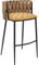 Kare Design Barhocker Cheerio, Gelb/Braun, mit Fußstütze, Strapazierfähige Bezüge, Gepolstert, mit Lehne, Flechtoptik, Hausbar, Küche, Modernes Design, 100x53x48cm (H/B/T)