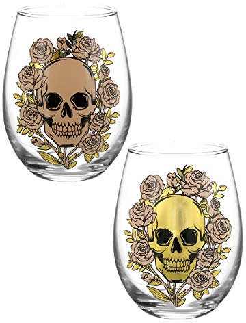 Grindstore Skulls & Roses Glasbecher, 2 Stück