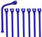 YouU Accesorio de lavavajillas Flexible,Silicone Stemware Saver Flexible Stemware Holder Lavaplatos Protector de Vidrio de Vino Tether Silicona para lavavajillas (Azul/8 Piezas)