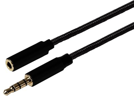 Maplin 3.5mm Aux Stereo 4 Pole TRRS Jack Plug to 3.5mm Female Jack Extension Cable 3m