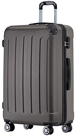 BEIBYE Zwillingsrollen Hardcase Reisekoffer Koffer Trolleys Hartschale in XL-L-M in 14 Farben (Coffee, Mittler Koffer (66cm))