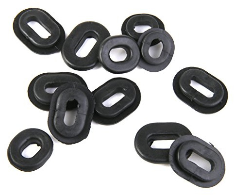 kesoto 24 Pcs Oeillet en Caoutchouc Unique Côté Panneau Carénages Rondelle pour Honda Moto Corps Carénage Carénage Réparation Capot, Noir