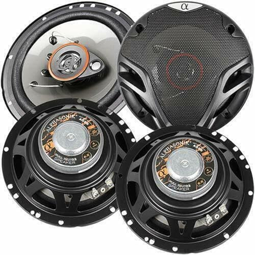 Alphasonik AS265P Loudspeakers 2 Pairs of 6.5 350W Max 3-Way Speakers 4 Ohms Premium Quality Audio Door Speakers for Car or Truck Stereo Sound System