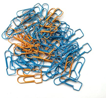 69x Büroklammern Heftklammer Miniblings Kinder blau orange