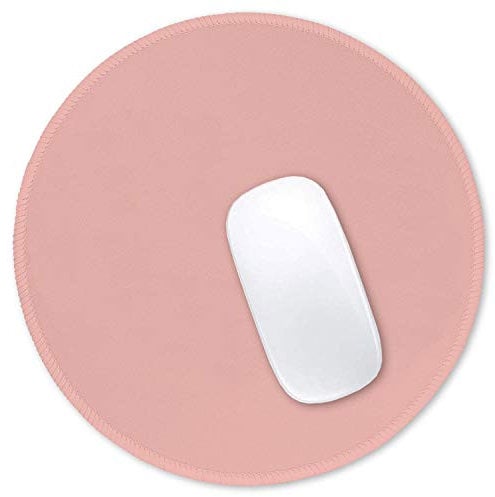 Hsurbtra Warm Pink Mouse Pad, Premium-Textured Small Round Mousepad 22 x 22 cm, Stitched Edge Anti-slip Waterproof Rubber Mouse Mat, Pretty Cute Mouse Pad for Office Home Gaming Laptop Men Women Kids