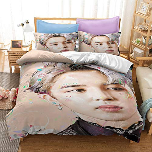 Fgolphd BTS Bulletproof Boy Scouts bettwäsche mädchen,Baumwolle 100% Mikrofaser mit Kissen - Geeignet für Jugendliche (2,Single 135×200CM)