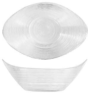 H&H 820298 Coppa Ovale Circle, Vetro Trasparente, 25 cm