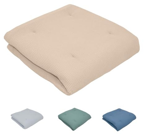 ULLENBOOM ® Baby Krabbeldecke 140x140 cm gepolstert in Sand (Made in EU) - Krabbeldecke für Baby mit 100% ÖkoTex Baumwolle, ideal als Babydecke, Laufgittereinlage & Spieldecke