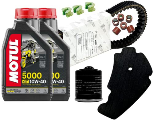 kit tagliando motul piaggio beverly 300 con cinghia RULLI originale 2009 2010 2011