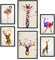 Nacnic Set von 6 Poster von Aquarelltieren. Sammlung von Platten mit ästhetischer Collage für Innendekoration. Größen A3 und A4. Rahmenlos