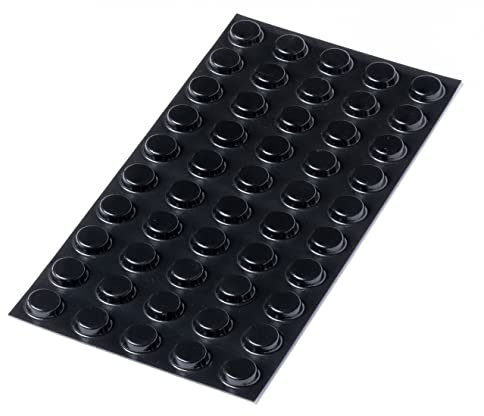 Happy Bananas Self Adhesive Black Bumper Pads, Flat Topped Rubber Feet for Chopping Boards, Glass, Electronics, Crafts - 12.7mm x 3.5mm (50)