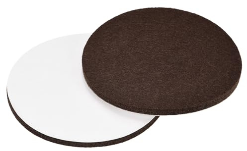sourcing map Filz Möbelpads, 100mm Durchm. Selbstklebend Rutschfest Rund | Kratzfest Filzpads Schrankfüße Bodenschutz Braun 4 Pads