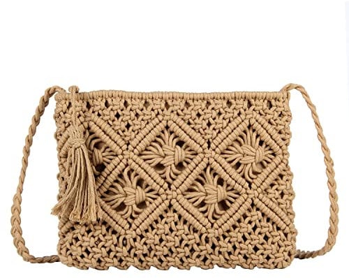 LHHMZ Sac à main à bandoulière de plage en paille fait main pour femmes Sacs à bandoulière de plage d'été