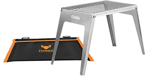 FENNEK Klapprost | sehr kompakt | zum Grillen über Hobos, Campingkocher, Feuerstellen uvm | aus hitzebeständigem Edelstahl | Made in Germany