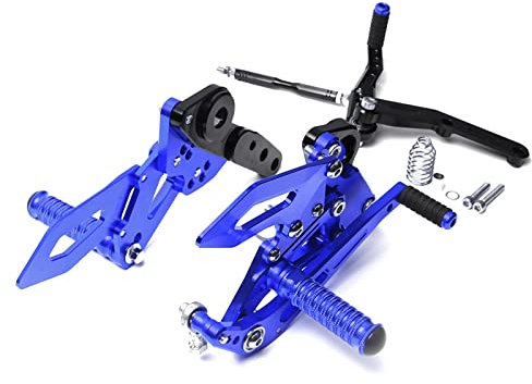 HAIBING Für Yamaha MT09 FZ09 Motorrad Heben Und Zurückbewegen Pedalhalterung Fußpedalbaugruppe CNC-Aluminiumlegierungsteile Ersatz-Upgrade-Zubehör (Farbe : Blau)