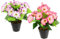 Künstliche Petunien Zierpflanze Glockenblume Kunstpflanze klein Zimmerpflanze Blüten Blumen Kunstblumen Seidenblumen Unechte Deko Gefälschte Topfpflanze Topfblüher Grabgestecke Kunststoffpflanze