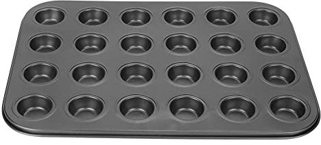 Muffin Pans, 24 Cups Nonstick Steel Cupcake Pan Muffin Baking Pan Bakeware Muffin Tin Black Cupcake Tray Mini Muffin Tins for Baking