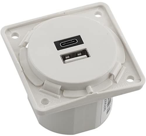 Berker Integro USB Ladesteckdose USB-A, USB-C weiß matt