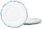 fanquare Juego de 4 Platos de Porcelana para Postre, Plato Pasta con Borde de Estrella Azul, Plato para Tarta Plato para Desayuno, 20 cm