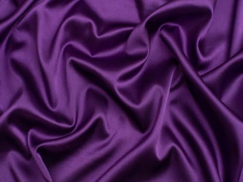 Minerva Stretch-Satin-Stoff, gewebt, Meterware, Violett