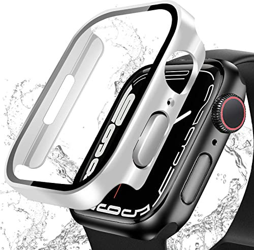 BELIYO Schutzhülle Kompatibel mit Apple Watch SE2/SE/6/5/4,wasserdichte Hülle,3D rechtwinklige Kante,Galvanisierungsprozess für Apple Watch SE2/SE/6/5/4 40mm schutzhülle(40mm,Silber)