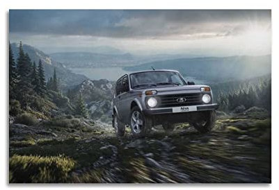 Auto-Poster Lada Niva 4 x 4 Offroad Suv Performance Racing Poster Dekorative Malerei Leinwand Wandposter und Kunstbild Druck Moderne Familie Schlafzimmer Dekor Poster 30 x 45 cm